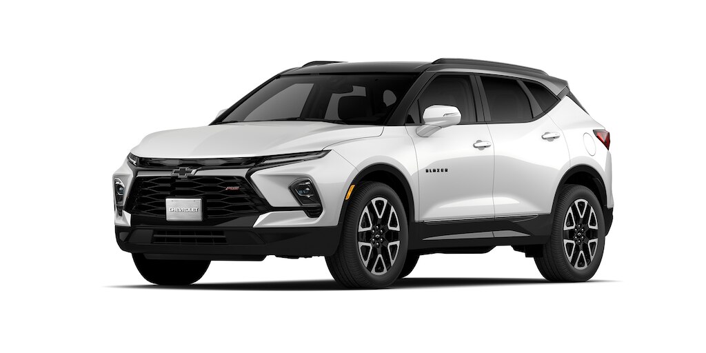 Chevrolet Blazer 2025, camioneta mediana en color blanco platino