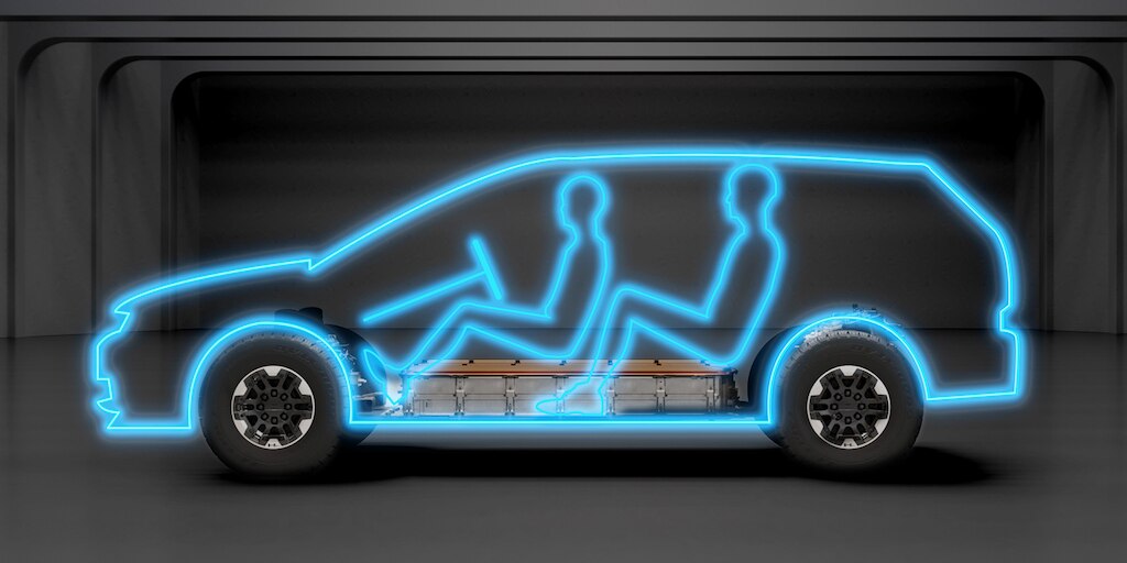 Ícono de plataforma de baterias y carga Ultium para Chevrolet Equinox EV 2024 SUV eléctrica deportiva