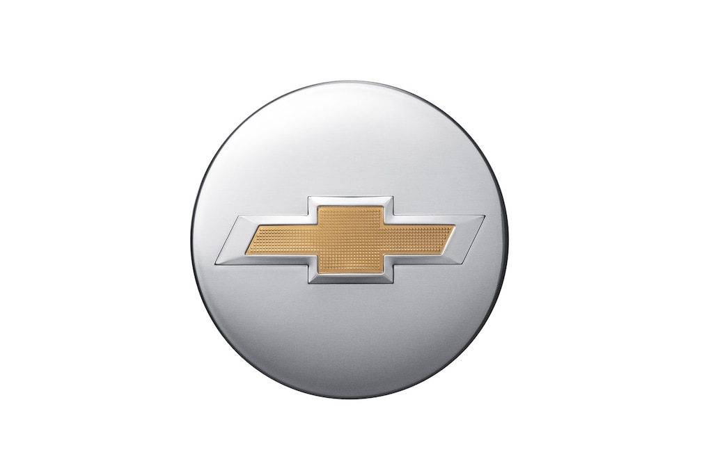 Centro de rin plateado con emblema Chevrolet dorado para Cheyenne ZR2 BISON 2025, camioneta pickup